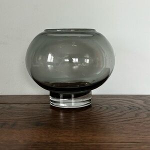 Vintage Inspired Smoked Glass Globe Vase - Minimal Home Accent